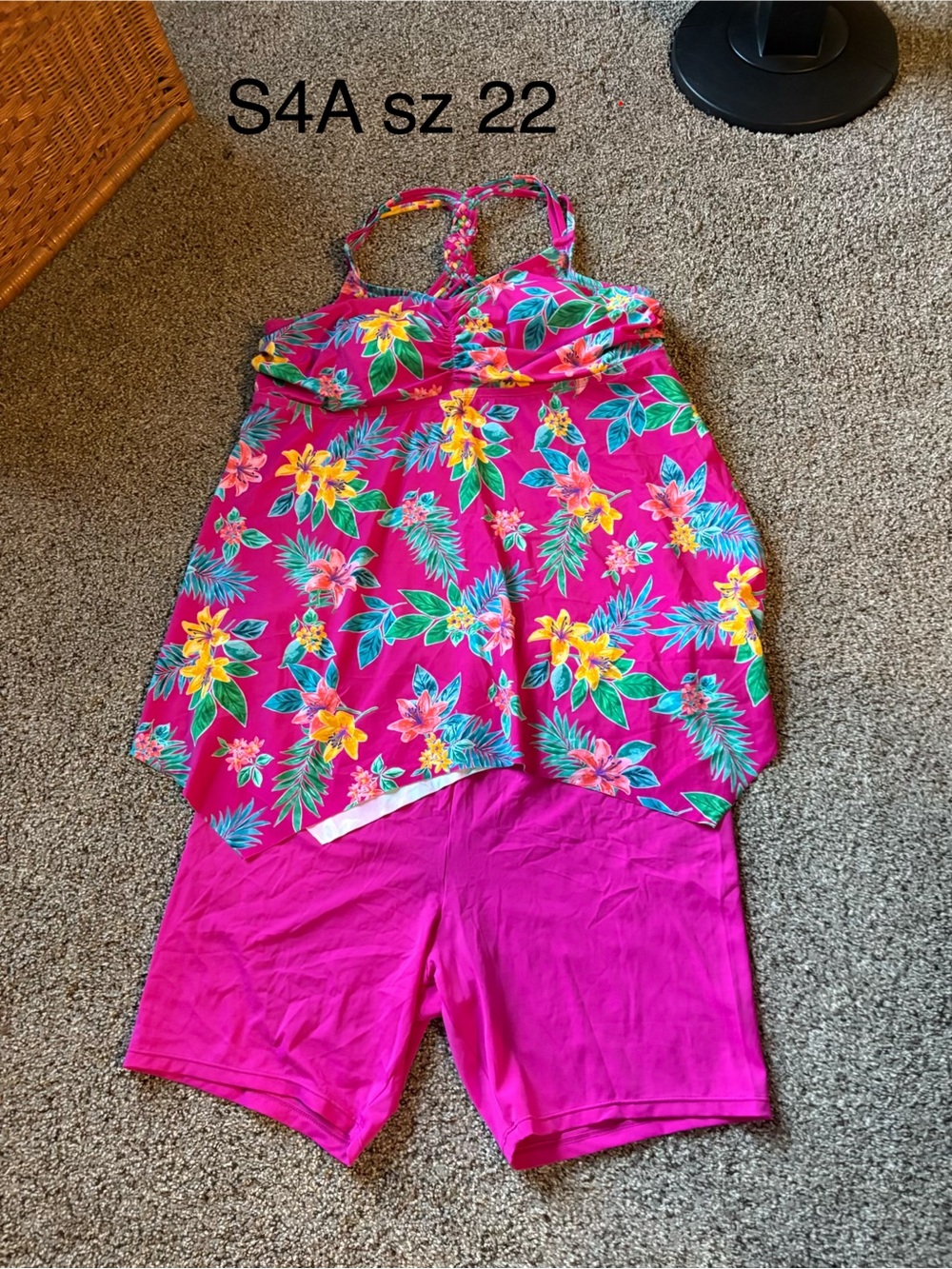 Swimsuits for All Pink Floral Tankini Set - Size 22